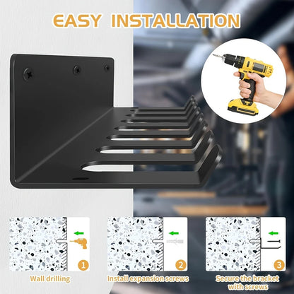 [Fitness Equipment Organizer] Multifunctional Black Iron Wall-Mounted Fitness Equipment Organizer - Perfect Gift for Home Gym