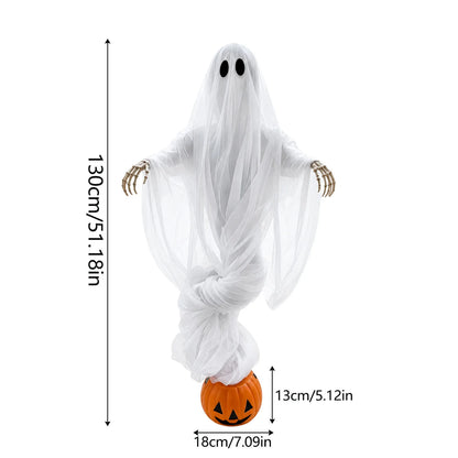 Halloween Pumpkin and Ghost Ambient Lights Outdoor Yard Decorations Ghost Garden Ornaments Haunted House Decoration Props