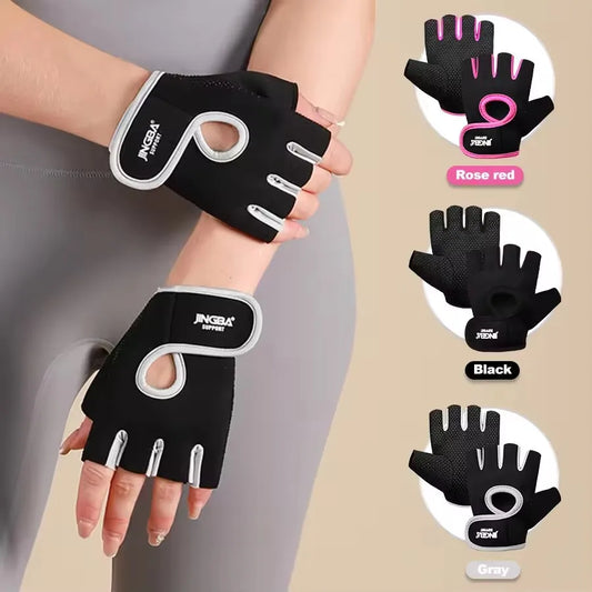 Fitness Half Finger Gloves Unisex Fitness Gym Weightlifting Exercise Gloves Silicone Anti Slip Breathable Outdoor Cycling Gloves