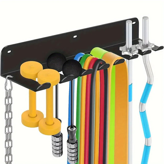 1pc [Fitness Equipment Organizer] Multifunctional Black Iron Wall-Mounted Fitness Equipment Organizer - Perfect Gift for Home