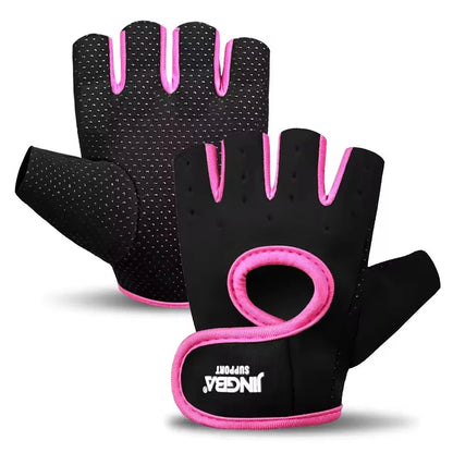 Fitness Half Finger Gloves Unisex Fitness Gym Weightlifting Exercise Gloves Silicone Anti Slip Breathable Outdoor Cycling Gloves